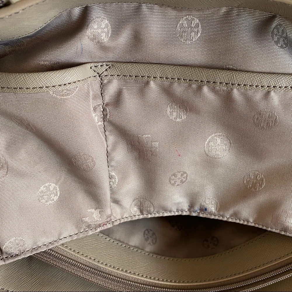 Tory Burch Beige Saffiano leather Tote